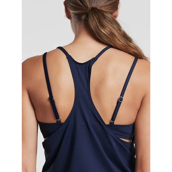 NWT 36 B/C Dress‎ Blue Athleta Seascape Bra Cup Sea Scape Blousy Tankini Top $74 - Picture 3 of 7
